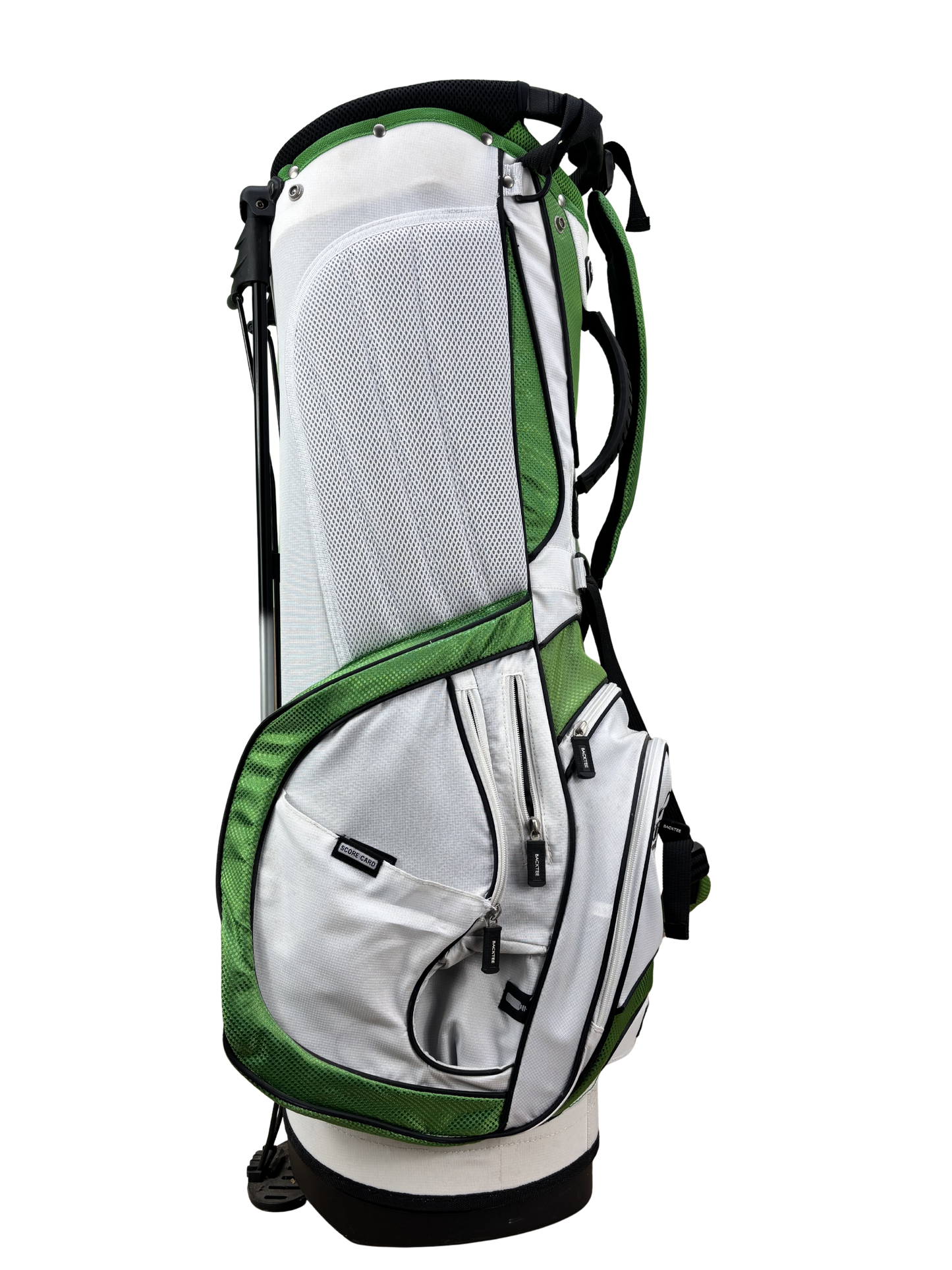 BACKTEE  5-vaks standbag wit/groen