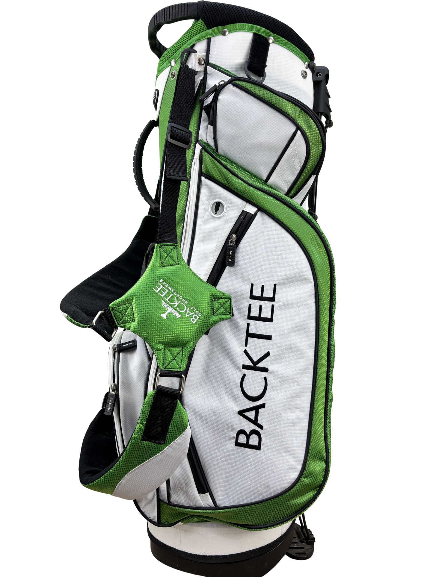 BACKTEE  5-vaks standbag wit/groen